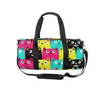 Mnsruu Borsa sportiva da palestra con tracolla per donne e uomini, con simpatici gatti, borsone colorato senza cuciture, borsa da viaggio per allenamento con scomparto per scarpe per pernottamento e