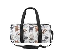 Mnsruu Borsa sportiva da palestra con tracolla, per donne e uomini, cuccioli, carlino, bulldog francese, beagle, borsone da viaggio per allenamento con scomparto per scarpe, per pernottamento e fine