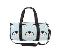 Mnsruu Borsa sportiva da palestra con tracolla, per donne e uomini, motivo senza cuciture, con simpatico pinguino in stile cartone animato, borsone da viaggio per allenamento con scomparto per scarpe