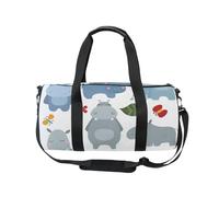 Mnsruu Borsa sportiva da palestra con tracolla per donne e uomini, set divertente borsone ippopotamo borsa da viaggio per allenamento con scomparto per scarpe per pernottamento e fine settimana, #01,