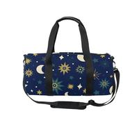 Mnsruu Borsa sportiva da palestra con tracolla, per donne e uomini, vintage, mistica, luna, stelle, borsone da viaggio, allenamento, con scomparto per scarpe, per pernottamento e fine settimana, #01,