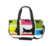 Mnsruu Borsa sportiva da palestra con tracolla, per donne, uomini, gatti, con diverse azioni, borsone da viaggio per allenamento con scomparto per scarpe, per pernottamento e fine settimana, #01,