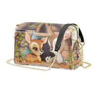 Mnsruu Borse a tracolla da donna, in pelle di cervo, fiaba, borsetta