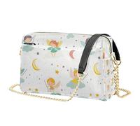 Mnsruu Borse a tracolla da donna, in pelle, motivo: stelle fatate, borsa a tracolla