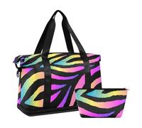 Mnsruu Borse da viaggio sportive con stampa zebra arcobaleno, #04, Taglia unica, alla moda