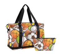 Mnsruu Borsone da viaggio grande con scomparto per scarpe e tasca bagnata, colorato, per sport, baseball, basket, calcio, palestra, borsone con borsa da toilette, #02, Taglia unica, alla moda