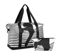 Mnsruu Borsone da viaggio grande con scomparto per scarpe e tasca bagnata, motivo: gatto 3D nella striscia con borsa da toilette, #04, Taglia unica, alla moda