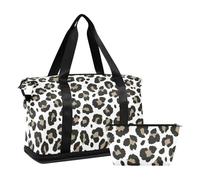 Mnsruu Borsone da viaggio grande con scomparto per scarpe e tasca bagnata, stampa leopardata di ghepardo animale, borsone da palestra con borsa da toilette, #04, Taglia unica, alla moda