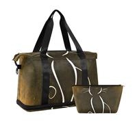 Mnsruu Borsone da viaggio grande con scomparto per scarpe e tasca bagnata, stile vintage Miss Cat, borsone da palestra con borsa da toilette, #04, Taglia unica, alla moda