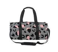 Mnsruu Borsone sportivo da palestra con tracolla per donne e uomini, borsone nero rosa leopardato borsone da viaggio per allenamento con scomparto per scarpe per pernottamento e fine settimana, #01,