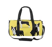 Mnsruu Borsone sportivo da palestra con tracolla, per donne e uomini, con cane Boston Terrier, borsone da viaggio per allenamento con scomparto per scarpe, per pernottamento e fine settimana, #01,