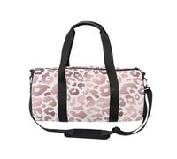 Mnsruu Borsone sportivo da palestra con tracolla, per donne e uomini, con leopardo in oro rosa leopardato animale selvatico borsone da viaggio per allenamento con scomparto per scarpe per