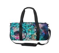 Mnsruu Borsone sportivo da palestra con tracolla, per donne e uomini, con motivo mandala colorato, borsa da viaggio, allenamento, con scomparto per scarpe, per pernottamento e fine settimana, #01,