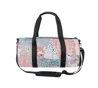 Mnsruu Borsone sportivo da palestra con tracolla, per donne e uomini, leopardato, stampa animalier, rosa, borsone da viaggio, allenamento, con scomparto per scarpe, per pernottamento e fine settimana,