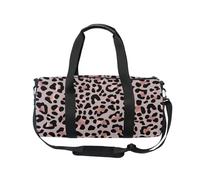 Mnsruu Borsone sportivo da palestra con tracolla, per donne e uomini, stampa leopardata rosa con ghepardo, borsone da viaggio per allenamento con scomparto per scarpe per pernottamento e fine