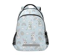 Mnsruu Bunny Rgg Rainbow School Bag Primary Junior High School Backpack Bookbag per studenti adolescenti