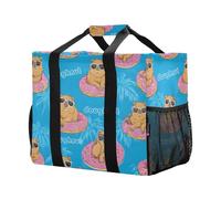 Mnsruu Capybara - Borsa per la spesa, riutilizzabile, con motivo a cerchi di nuoto, per la spesa, da viaggio, lavabile