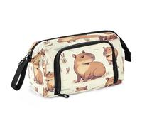 Mnsruu Capybara Friends - Astuccio per matite di grande capacità, astuccio per cancelleria, per ufficio e scuola, Multicolore, Zaino per la scuola