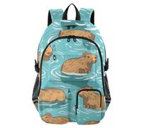 Mnsruu Capybaras - Zaino per la scuola con scomparto per laptop, grande zaino da scuola per ragazze e ragazzi, zaino da viaggio 17,5 cm, zaino da viaggio per scuola, casual, università, lavoro