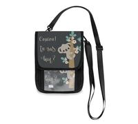 Mnsruu Carino Baby Koala Cherry Blossom Portafoglio da viaggio porta passaporto porta carte di credito gadget borsa unisex portafoglio da viaggio portafoglio da viaggio con tracolla regolabile, #01,