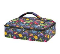 Mnsruu Carino dinosauro Dino Animal Space Astronauta Casseruola Carrier per cibi caldi o freddi, borsa termica per casseruola con coperchio, borsa per cibo per viaggi, feste, picnic, Simpatico