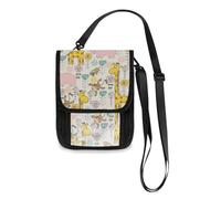 Mnsruu Carino giraffa scimmia fiore portafoglio da viaggio porta passaporto porta carte di credito gadget borsa unisex portafoglio da viaggio portafoglio da viaggio con tracolla regolabile, #01,