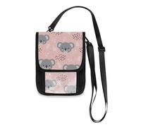 Mnsruu Carino Koala portafoglio da viaggio porta passaporto porta carte di credito gadget borsa unisex Crossbody portafoglio viaggio collo portafoglio con tracolla regolabile, #01, Taglia unica, alla