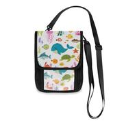 Mnsruu Carino portafoglio da viaggio subacqueo porta passaporto porta carte di credito gadget borsa unisex Crossbody portafoglio da viaggio portafoglio con tracolla regolabile, #01, Taglia unica, alla