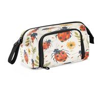 Mnsruu Cartone animato Lady Bugs A Pencil Case Grande Capacità Matita Sacchetto di Cancelleria Sacchetto per Ufficio, Multicolore, Zaino per la scuola