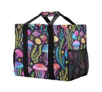 Mnsruu Coloful - Borsa per la spesa, riutilizzabile, con meduse marine, per la spesa, da viaggio, lavabile, da spiaggia