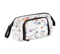 Mnsruu Delicato piccolo fiore grande capacità astuccio portapenne astuccio matita scatola cancelleria ufficio organizzatore borsa per ragazzi ragazze, Piccoli fiori delicati, Taglia unica, alla moda