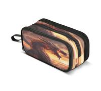 Mnsruu Fire Dragon - Astuccio grande con 3 scomparti, per la scuola, per ragazzi e ragazze, Multicolore, Taglia unica, Organizer per borse