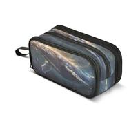 Mnsruu Fire Whale - Astuccio grande con 3 scomparti, per la scuola, per ragazzi e ragazze, Multicolore, Taglia unica, Organizer per borse