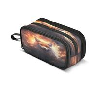 Mnsruu Fire Wolf - Astuccio grande con 3 scomparti, per la scuola, per ragazzi e ragazze, Multicolore, Taglia unica, Organizer per borse