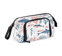 Mnsruu Fish Coral Un astuccio per matite di grande capacità, astuccio per cancelleria per ufficio e scuola, Multicolore, Zaino per la scuola