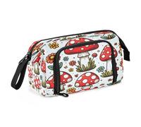 Mnsruu Fly agaric e fiori astuccio grande capacità matita sacchetto di cancelleria per ufficio scuola, Multicolore, Zaino per la scuola