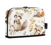 Mnsruu Forest Friends Bear Fox - Astuccio portapenne, grande capacità, per ragazzi e ragazze, multistrato, organizer per cancelleria per scuola, ufficio, lavoro