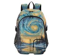 Mnsruu Galaxy Aurora Sky Forest Zaino per la scuola con scomparto per laptop, grande borsa per la scuola per ragazze e ragazzi, zaino da viaggio per scuola zaino casual universitario lavoro