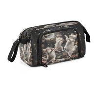 Mnsruu Gatto Floarl Moon Grande Capacità Astuccio Portapenne Astuccio Portapenne Astuccio Cancelleria Ufficio Organizzatore Borsa per Ragazzi Ragazze, Gatto Floarl Moon, Taglia unica, alla moda