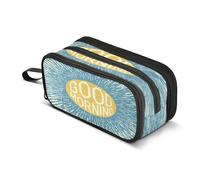 Mnsruu Good Morning - Astuccio grande con 3 scomparti, per la scuola, per ragazzi e ragazze, Multicolore, Taglia unica, Organizer per borse