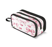 Mnsruu Grande astuccio per matite con motivo a foglia di ciliegio, con cerniera, grande capacità, organizer per ufficio, università, scuola, viaggi