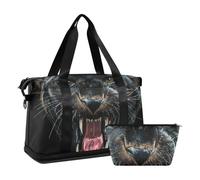 Mnsruu Grande borsa da viaggio per la notte, con scomparto per scarpe e tasca bagnata, borsone da palestra con tigre, borsa da toilette, #04, Taglia unica, alla moda