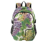 Mnsruu Grapes on The Vine - Zaino scolastico con scomparto per laptop, grande borsa da scuola per adolescenti, ragazze, ragazzi, zaino da viaggio 17,5 cm, zaino da viaggio per scuola, casual