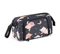Mnsruu Happy Kittens, astuccio per matite di grande capacità, astuccio per cancelleria, per ufficio e scuola, Multicolore, Zaino per la scuola