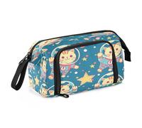 Mnsruu Happy Kittens - Astuccio portamatite spaziale, grande capacità, astuccio per cancelleria per ufficio e scuola, Multicolore, Zaino per la scuola