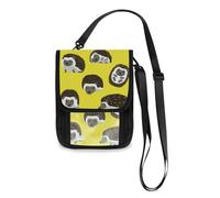 Mnsruu Hedgehog sei pose carino cartone animato portafoglio da viaggio porta passaporto porta carte di credito gadget borsa unisex portafoglio da viaggio portafoglio da viaggio con tracolla