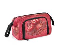 Mnsruu Hipster Sweet Red Cranberry Pencil Case Grande Capacità Astuccio Astuccio Cancelleria per Ufficio Scuola, Multicolore, Zaino per la scuola