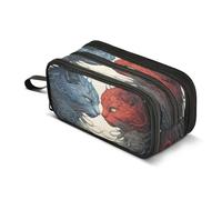 Mnsruu Ice and Fire Cat - Astuccio grande con 3 scomparti, per la scuola, per ragazzi e ragazze, Multicolore, Taglia unica, Organizer per borse