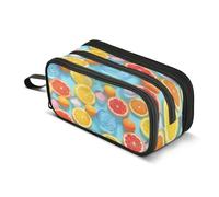 Mnsruu Ice Lemon - Astuccio grande con 3 scomparti, per la scuola, per ragazzi e ragazze, Multicolore, Taglia unica, Organizer per borse