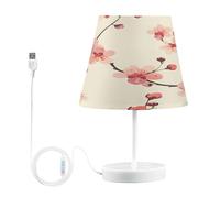 Mnsruu Lampada da tavolo con fiori di ciliegio per camera da letto, lampada da comodino a 3 colori con lampadina a LED lampade da comodino per soggiorno scrivania, S